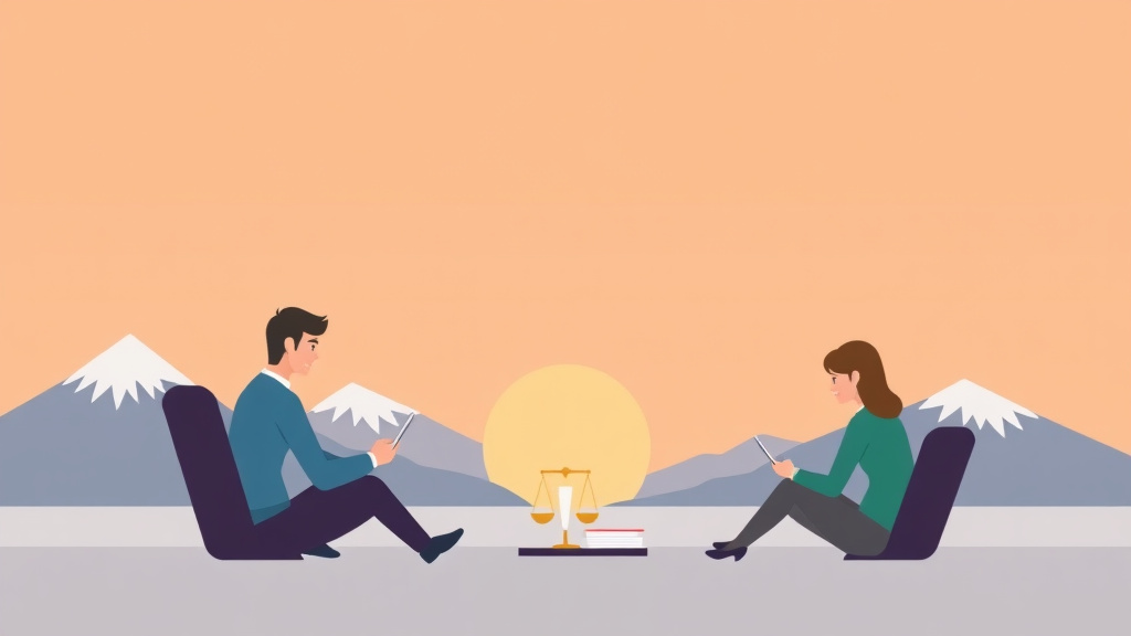 Illustration showing key concepts related to online divorce in alaska: how to file without a lawyer