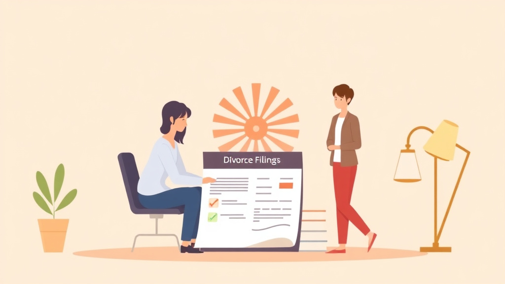 Illustration showing key concepts related to arizona divorce filing fees (2026)