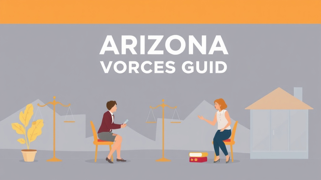 Illustration showing key concepts related to arizona divorce guide: requirements, filing fees, and process