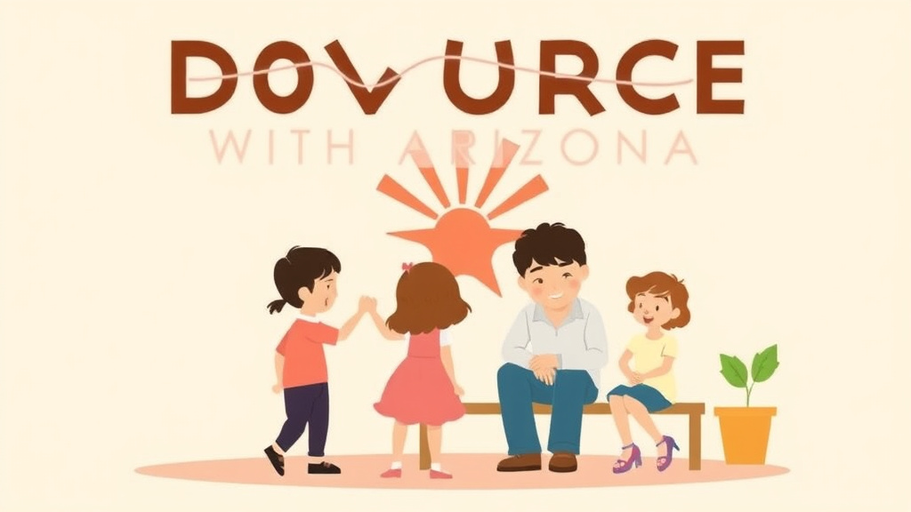 Illustration showing key concepts related to divorce with children in arizona: custody and support guide