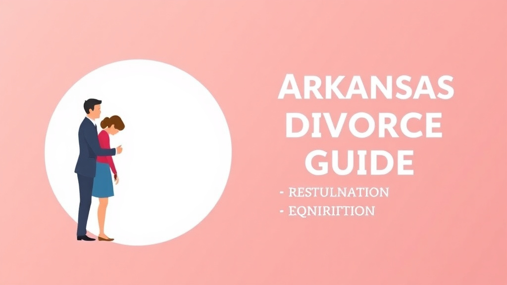 Illustration showing key concepts related to arkansas divorce guide: requirements, filing fees, and process