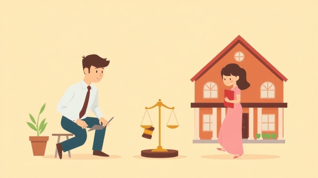 Illustration showing key concepts related to arkansas divorce property division rules