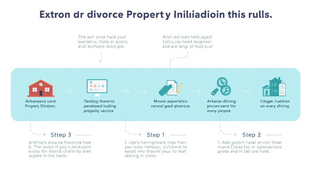Visual guide for practical steps in arkansas divorce property division rules
