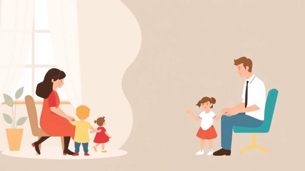 Illustration showing key concepts related to divorce with children in arkansas: custody and support guide