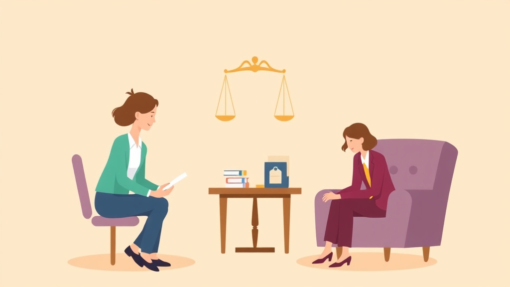 Illustration showing key concepts related to online divorce in arkansas: how to file without a lawyer