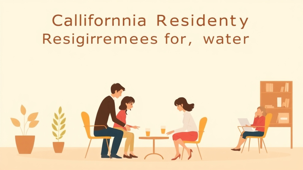 Illustration showing key concepts related to california residency requirements for divorce