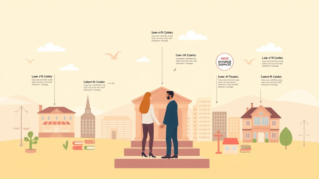 Illustration showing key concepts related to california uncontested divorce cost: full breakdown