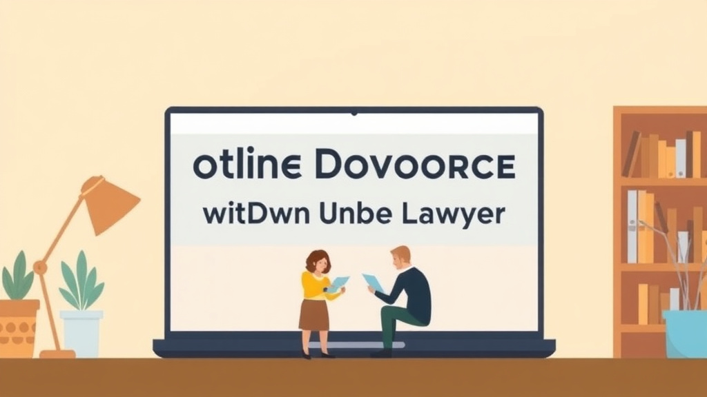 Illustration showing key concepts related to online divorce in colorado: how to file without a lawyer
