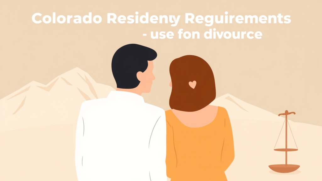 Illustration showing key concepts related to colorado residency requirements for divorce