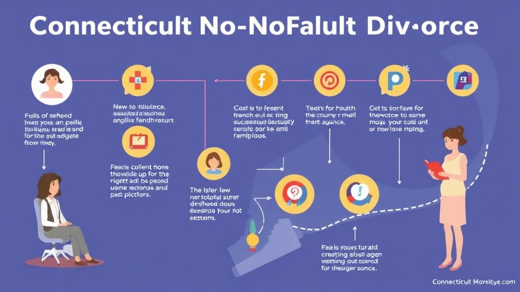 Visual guide for practical steps in connecticut no-fault divorce: how it works