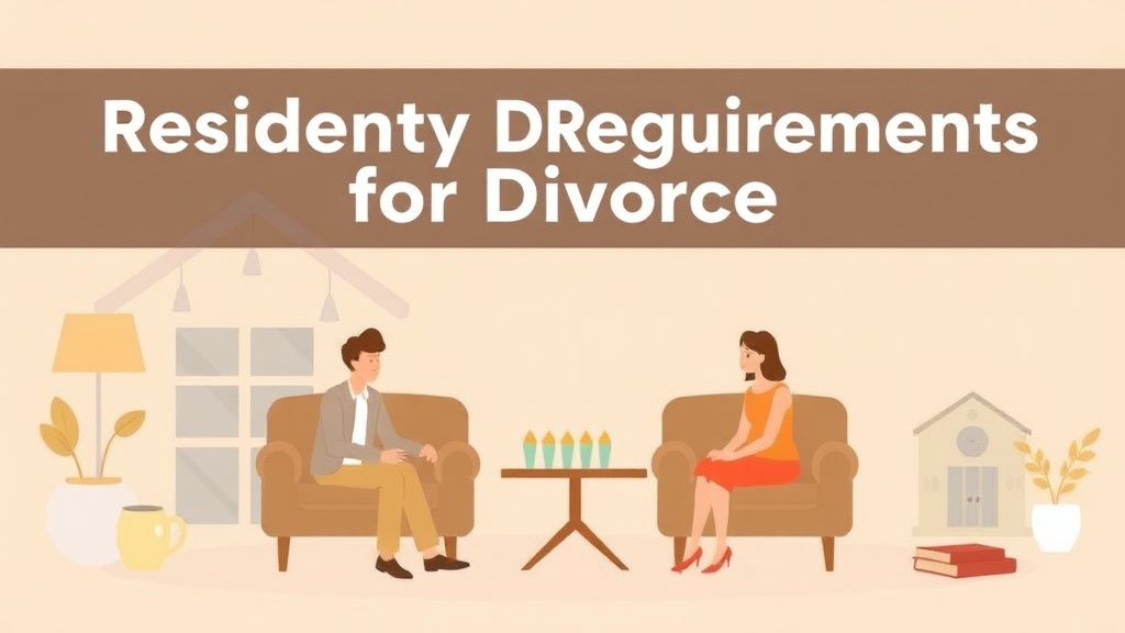 Illustration showing key concepts related to connecticut residency requirements for divorce