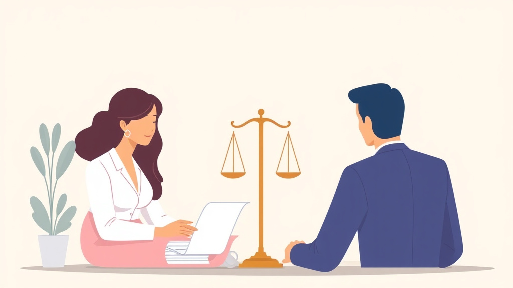 Illustration showing key concepts related to online divorce in delaware: how to file without a lawyer