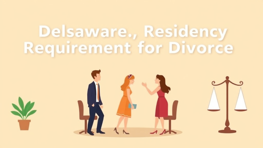 Illustration showing key concepts related to delaware residency requirements for divorce