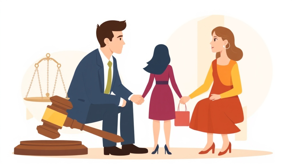 Illustration showing key concepts related to spousal support in delaware: alimony laws and calculations