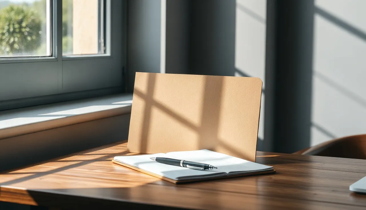 Divorce paperwork folders on a desk by a window in Connecticut