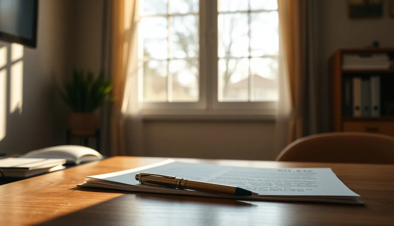 Blank manila folders and pen on a wooden desk for Utah divorce paperwork
