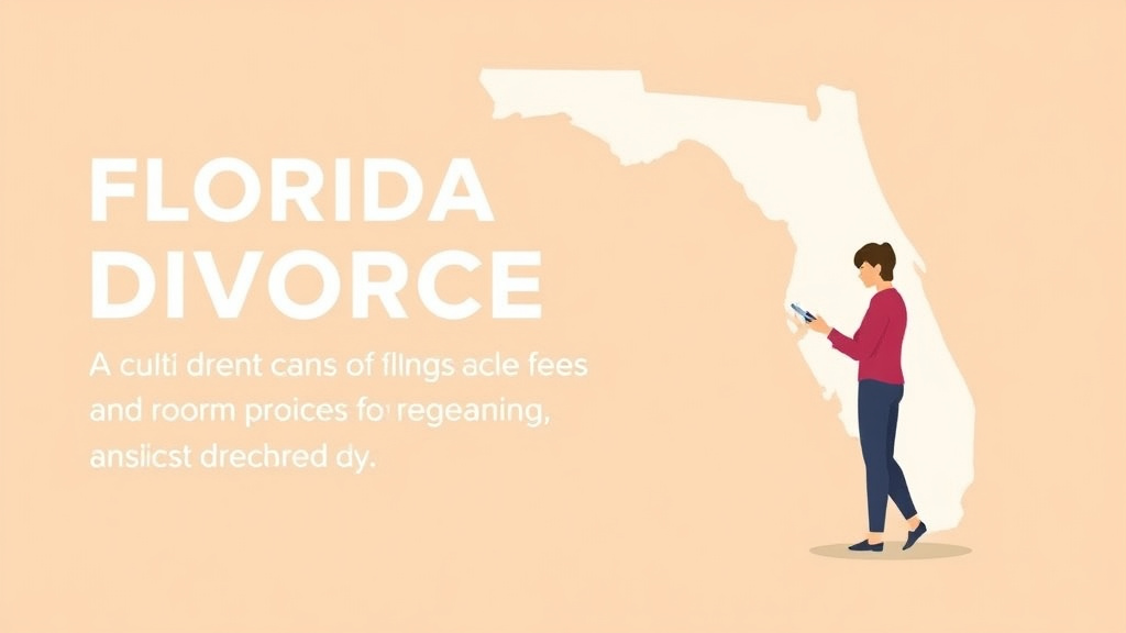 Illustration showing key concepts related to florida divorce guide: requirements, filing fees, and process