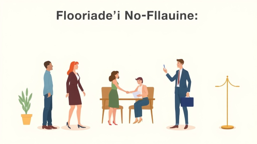 Illustration showing key concepts related to florida no-fault divorce: how it works