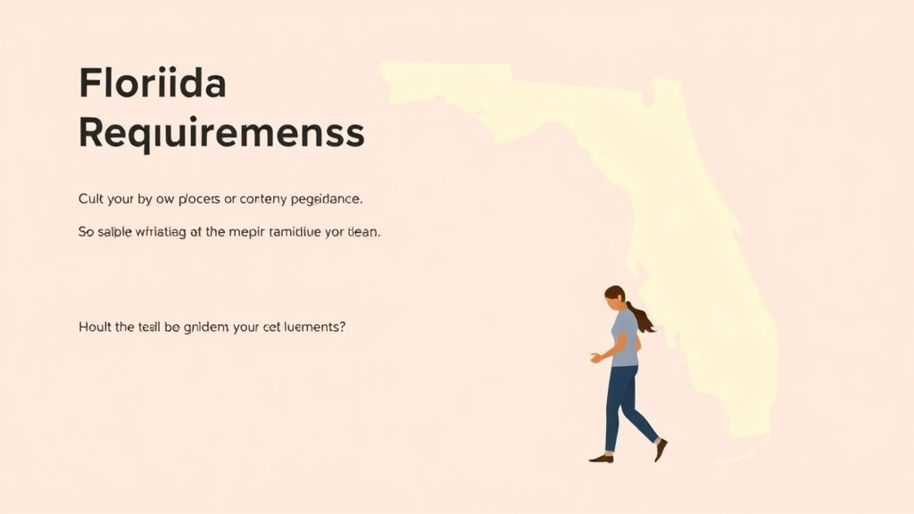 Illustration showing key concepts related to florida residency requirements for divorce