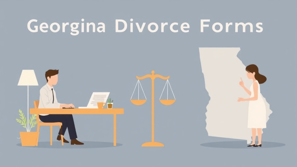 Illustration showing key concepts related to georgia divorce forms: complete list and how to file