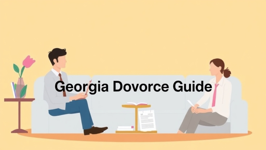 Illustration showing key concepts related to georgia divorce guide: requirements, filing fees, and process