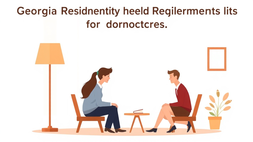 Illustration showing key concepts related to georgia residency requirements for divorce