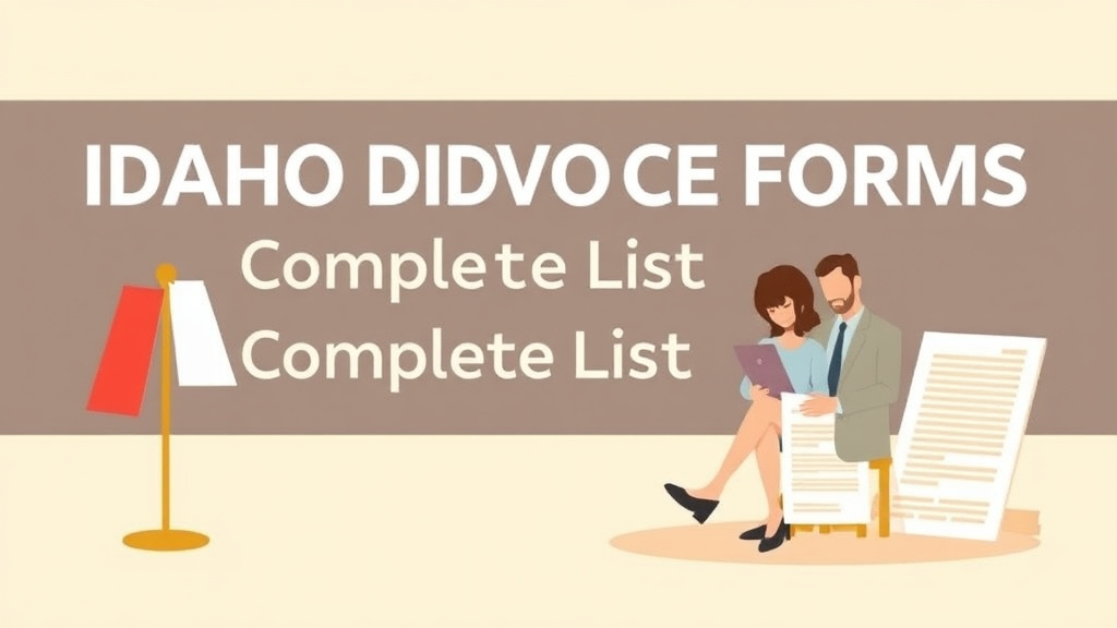 Illustration showing key concepts related to idaho divorce forms: complete list and how to file