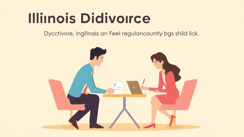 Illustration showing key concepts related to illinois divorce guide: requirements, filing fees, and process
