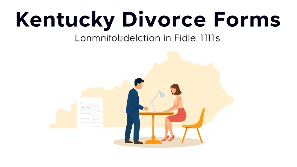 Illustration showing key concepts related to kentucky divorce forms: complete list and how to file
