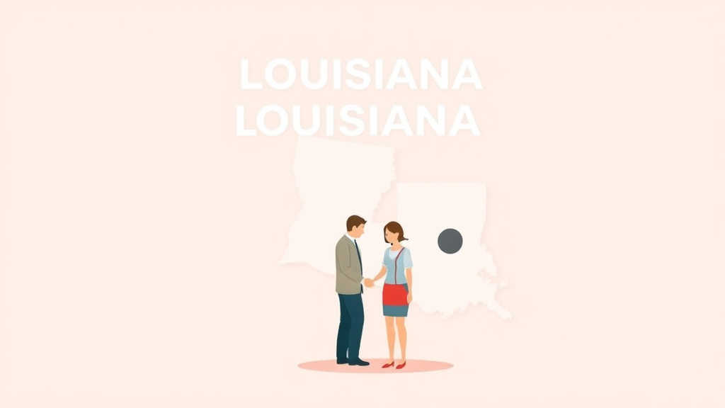 Illustration showing key concepts related to louisiana divorce guide: requirements, filing fees, and process