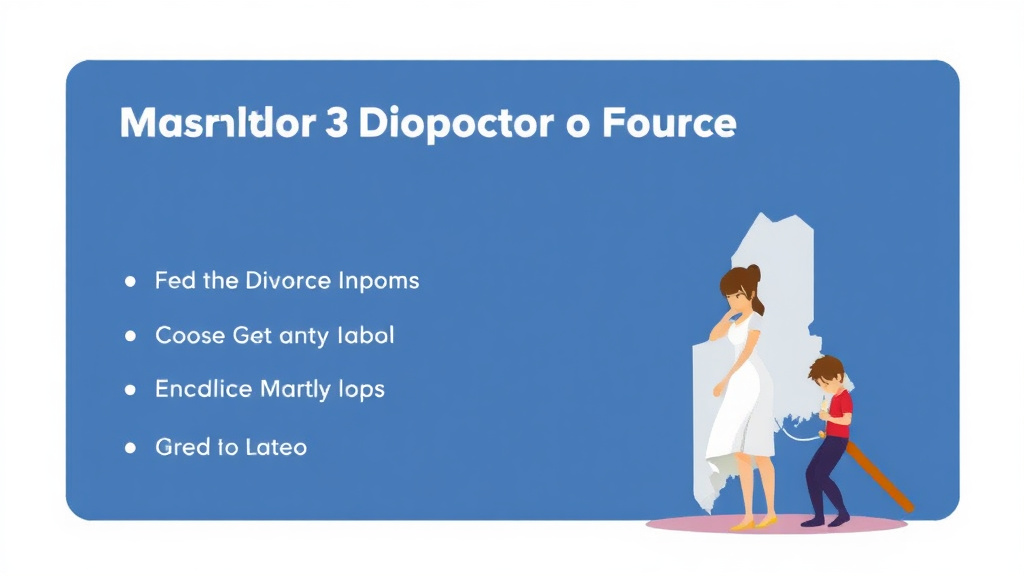 Illustration showing key concepts related to maine divorce forms: complete list and how to file