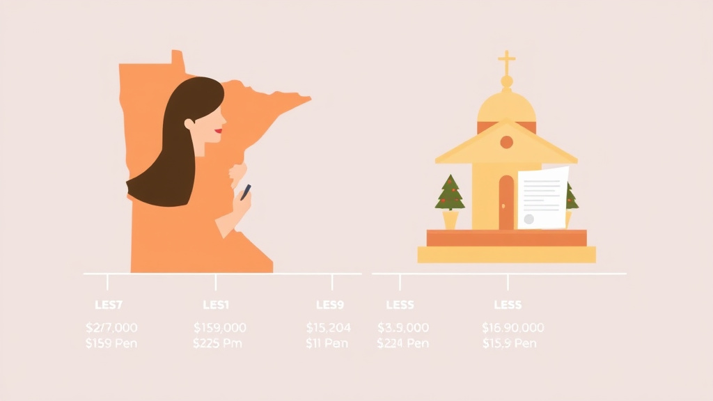 Illustration showing key concepts related to minnesota divorce filing fees and court costs breakdown