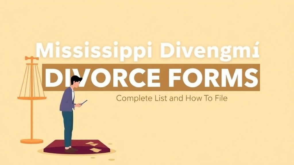Illustration showing key concepts related to mississippi divorce forms: complete list and how to file