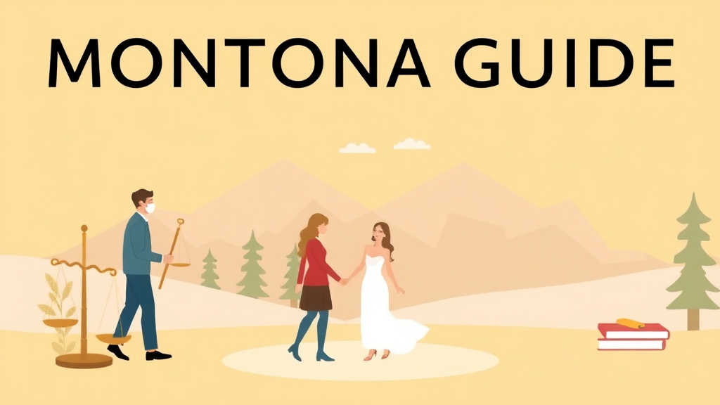 Illustration showing key concepts related to montana divorce guide: requirements, filing fees, and process