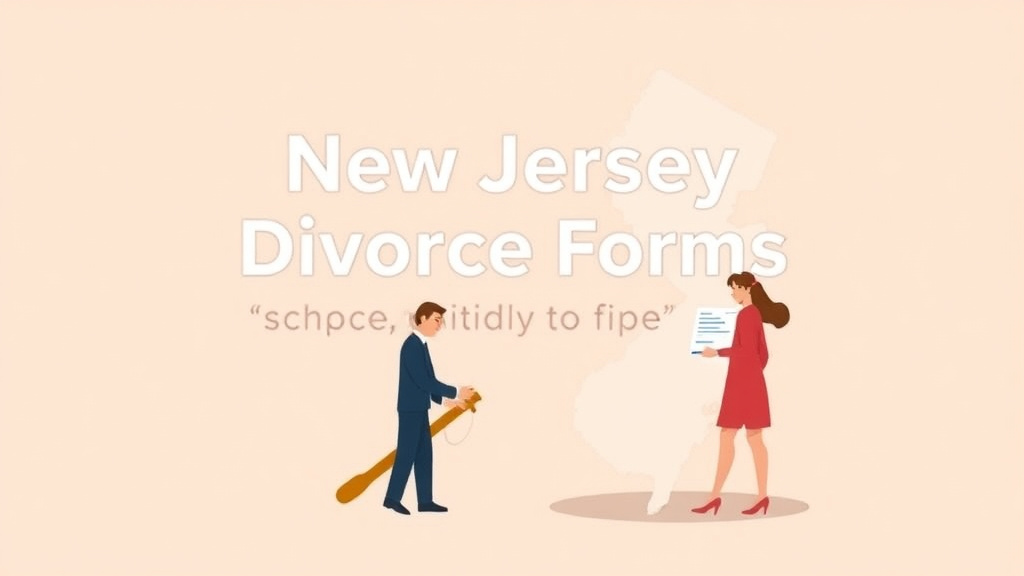 Illustration showing key concepts related to new jersey divorce forms: complete list and how to file
