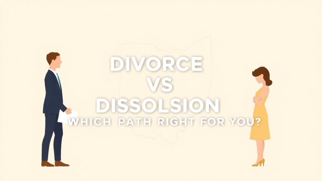 Illustration showing key concepts related to ohio divorce vs. dissolution: which path is right for you