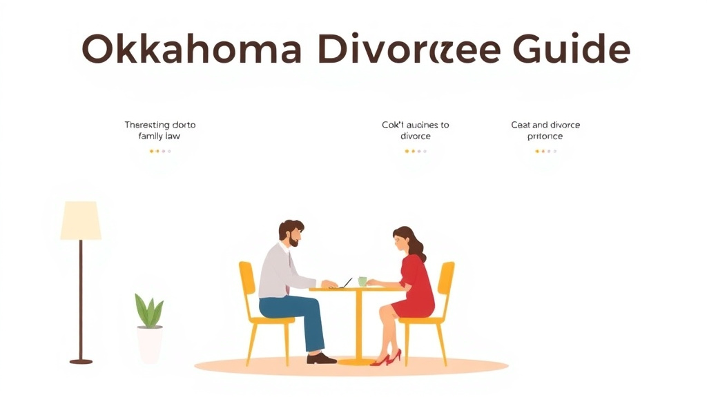 Illustration showing key concepts related to oklahoma divorce guide: requirements, filing fees, and process