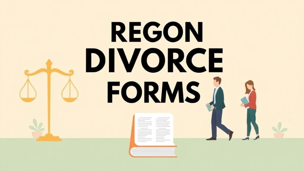 Illustration showing key concepts related to oregon divorce forms: complete list and how to file
