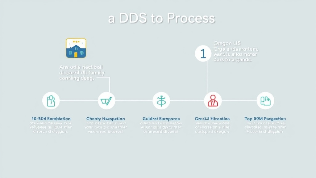 Illustration showing key concepts related to oregon divorce guide: requirements, filing fees, and process