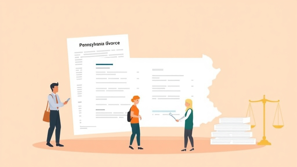 Illustration showing key concepts related to pennsylvania divorce forms: complete list and how to file