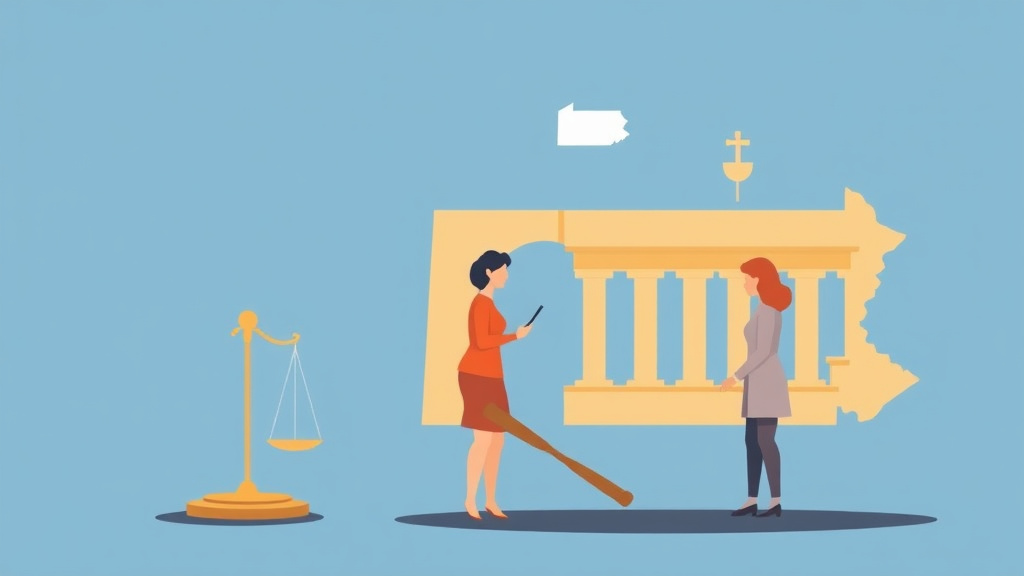 Illustration showing key concepts related to pennsylvania divorce guide: requirements, filing fees, and process