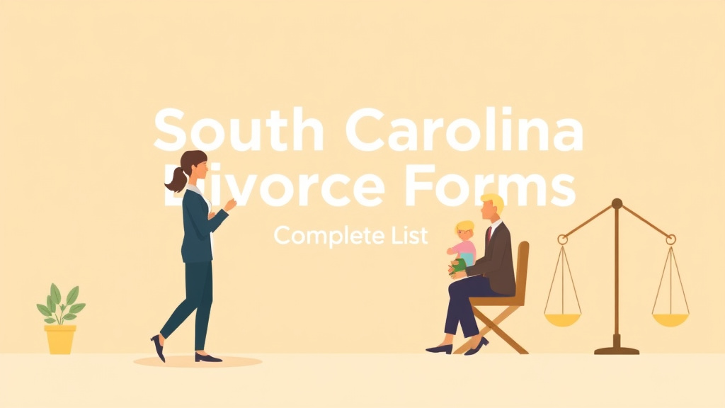 Illustration showing key concepts related to south carolina divorce forms: complete list and how to file