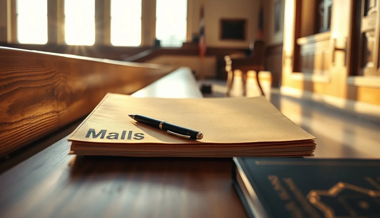 Folders and pen on a wooden courthouse bench, Texas divorce papers filing