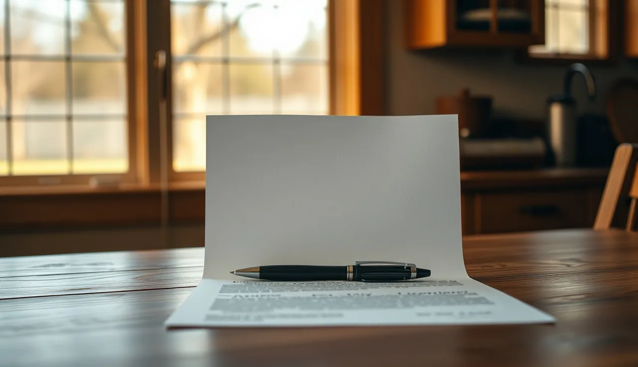Unsigned legal paperwork on a wooden table, Tennessee uncontested divorce process