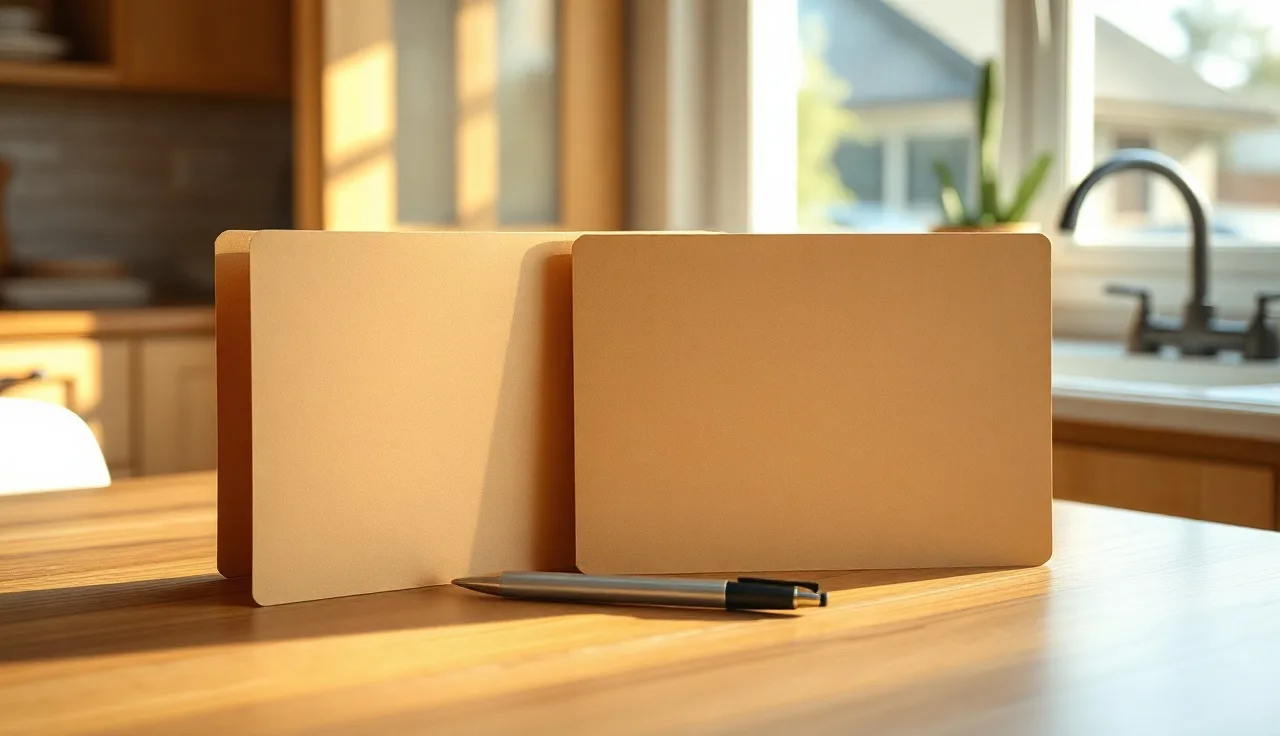 Two folders and a pen on a sunlit table representing uncontested divorce paperwork in Utah