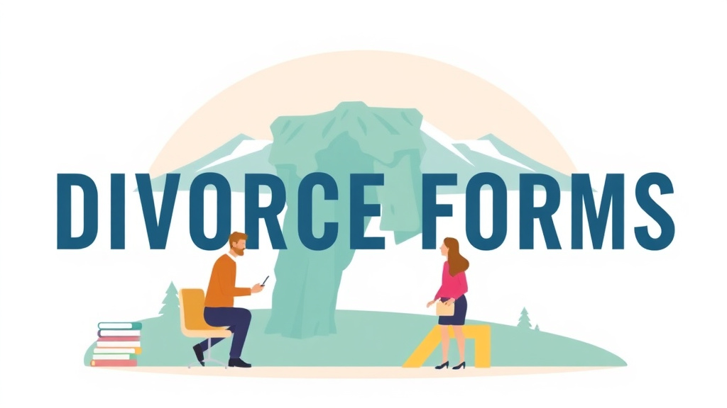 Illustration showing key concepts related to vermont divorce forms: complete list and how to file