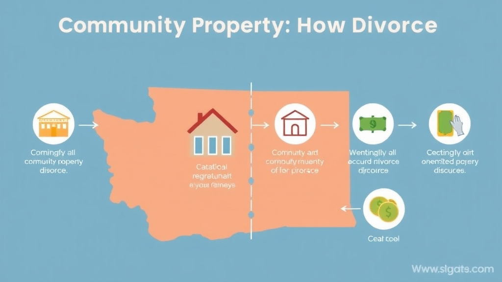 Visual guide for practical steps in washington state community property divorce: how assets split