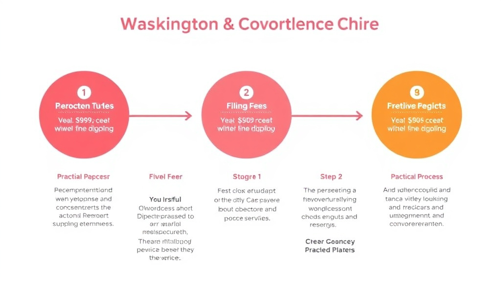 Visual guide for practical steps in washington divorce guide: requirements, filing fees, and process