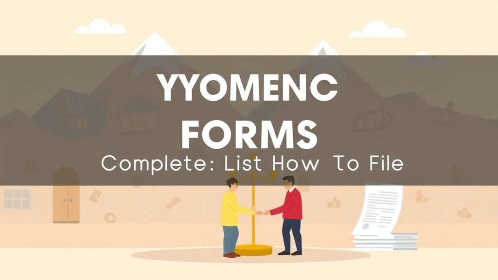 Illustration showing key concepts related to wyoming divorce forms: complete list and how to file