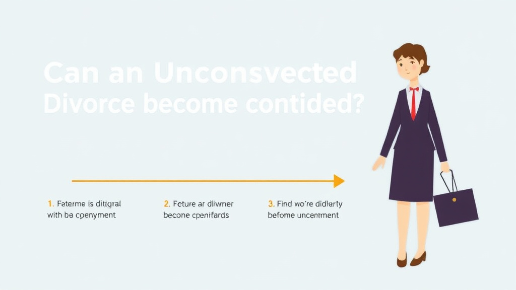 Visual guide for practical steps in can an uncontested divorce become contested